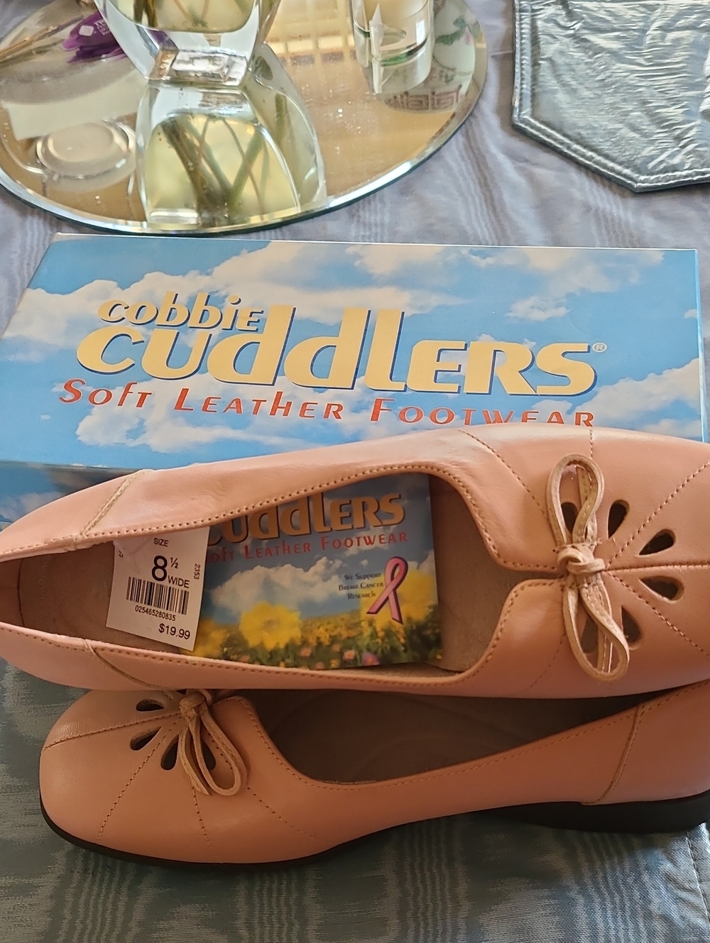 Cobbler Cuddlers Pink Soft Leather Ballet Flats with Bow Detail